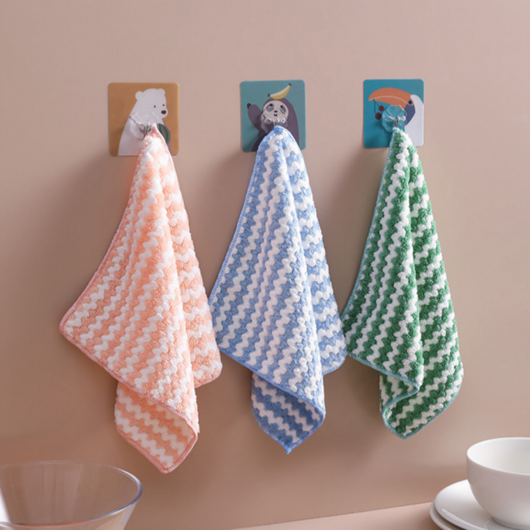 극세사 물결무늬 행주 다용도 핸드타올 주방 거실 욕실 25X25cm (개별포장)