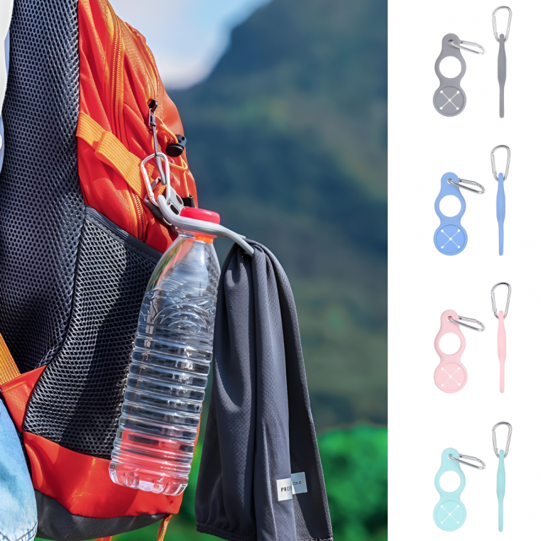 휴대용 물병고리 카라비너 물병걸이 물병 거치대 실리콘 물병홀더 등산 하이킹 낚시
