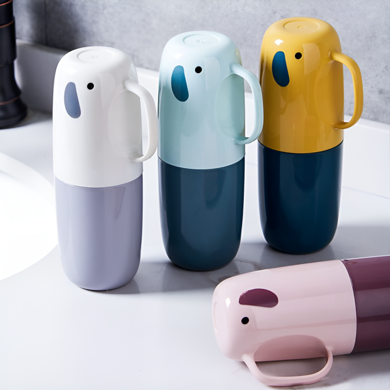 휴대용 코끼리 칫솔통 여행용 양치컵 칫솔꽂이 칫솔 치약 케이스