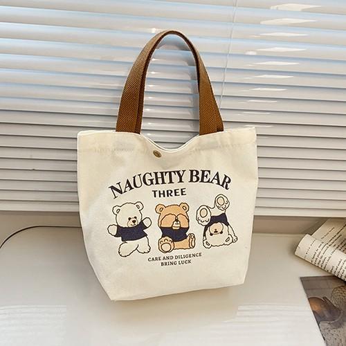 에코백 곰돌이 캐릭터 핸드백 여성 데일리 토트백 HH14