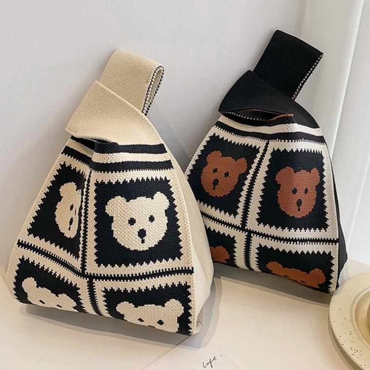 가을무드 니트백 가벼운 미니 숄더백 손목 뜨게가방 Kk848