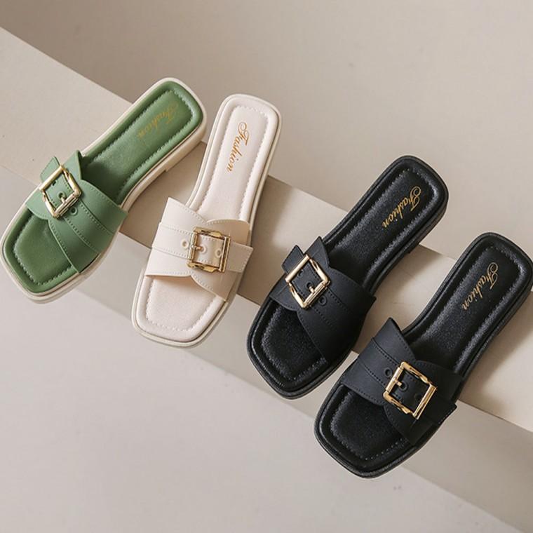 라일라 여성 슬리퍼 비치 패션 실내화 거실화 사무실 여름 여자 버클 샌들