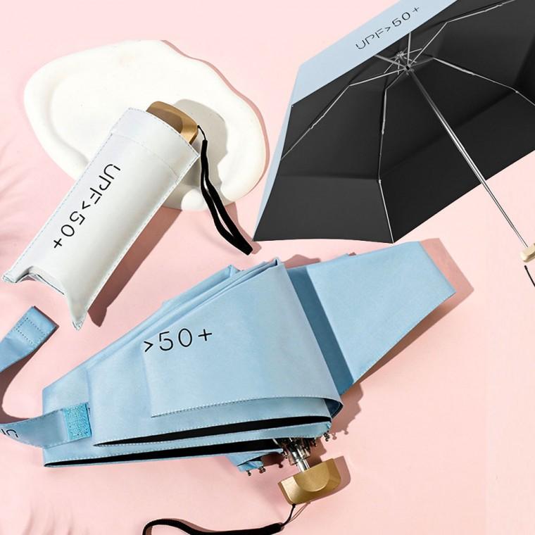 손안에 5단 골드핸들 접이식 미니 양우산 우산 양산 겸용 자외선 차단 양산