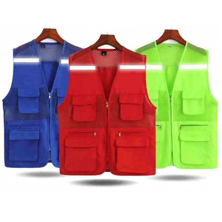 애글 반사판 여름 메쉬 조끼 작업 공장 등산 낚시 택배 포장 넉넉한 수납포켓 망사조끼