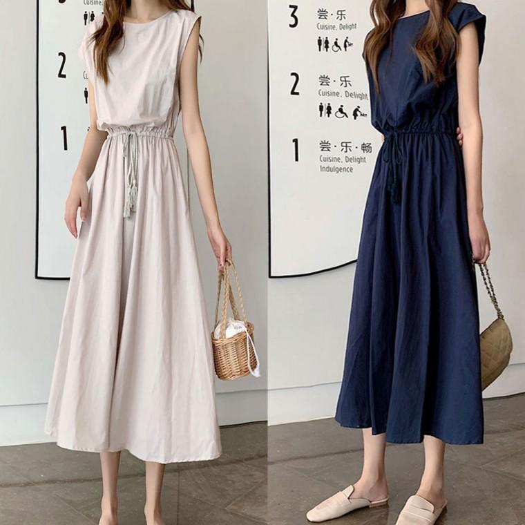 까이유 민소매 원피스 치마 롱 빅사이즈 루즈핏 여성 여름