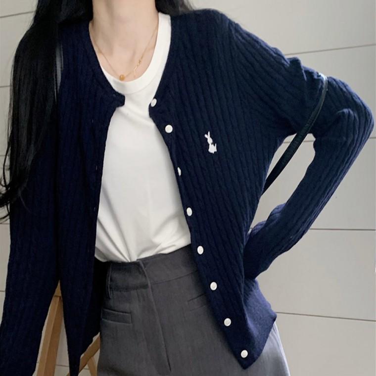 가을 신상 니트 래빗 꽈배기 가디건 간절기 캐주얼 여성