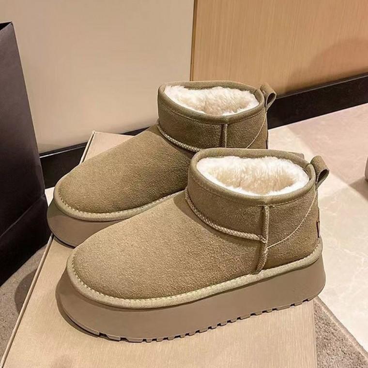 여성 키높이 털안감 스웨이드 통굽 털부츠 방한 부츠 겨울 털부츠 방한화 여자
