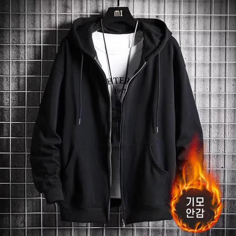 기모 후드 집업 점퍼 오버핏 남여공용 루즈핏 간절기 자켓 남자 여자