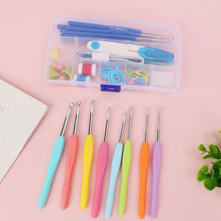 DIY 뜨개질 바늘 53P 코바늘 골무 바늘 케이스 풀세트