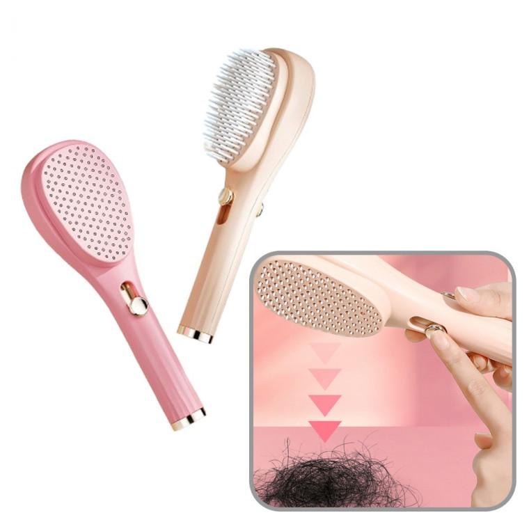 휴대용 원터치 매직 헤어 브러쉬 엉킴방지 빗
