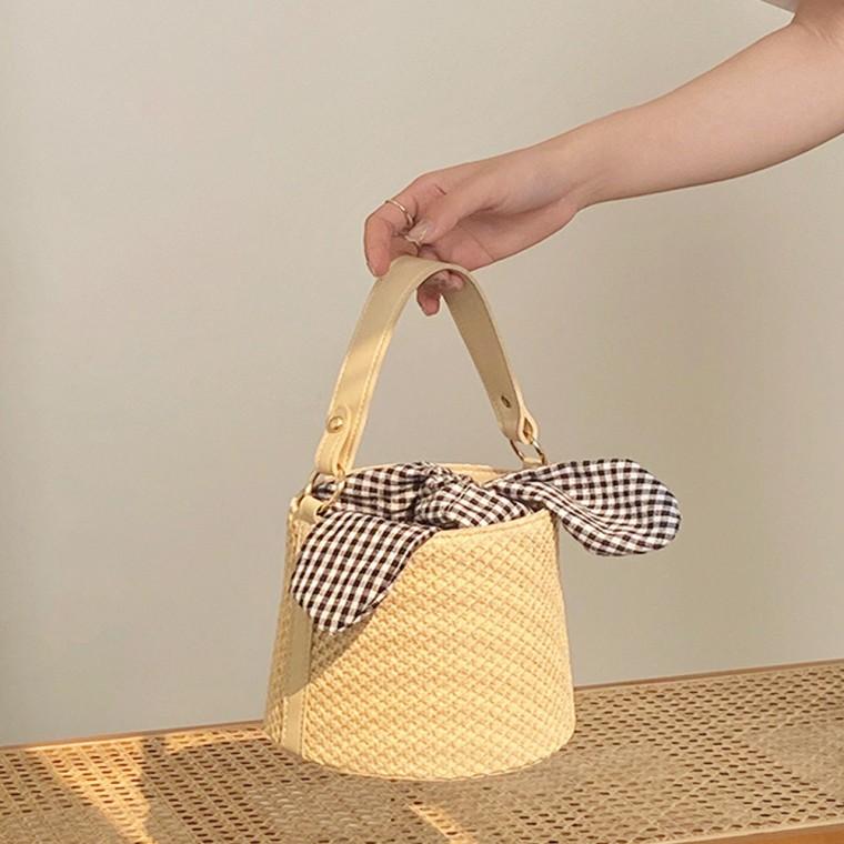 귀여운 여름 라탄 라비라비 패션 도트백 가방 여행 미니 백 여성 여자
