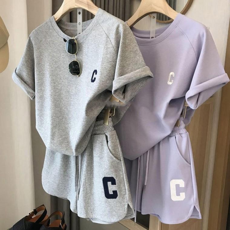 스포티C 반팔 반바지 세트 여름 츄리닝 여성 운동복 데일리 캐주얼 트레이닝복 홈웨어