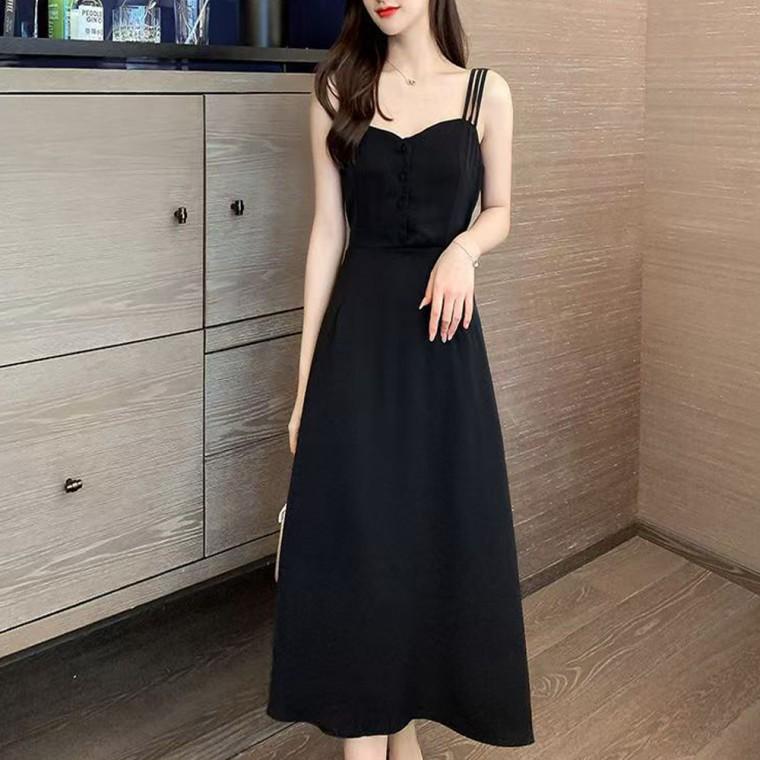 블랙벨 슬림 롱 원피스 여성 여름 나시 민소매 치마 스커트