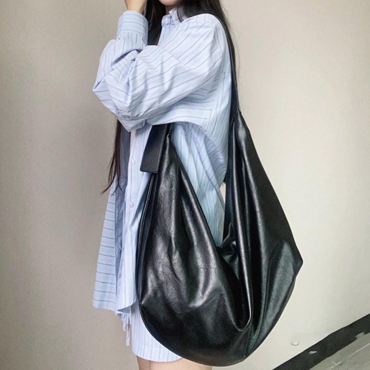 로아비 여성 빅 숄더백 만두백 크로스백 PU 보부상 학생가방 출근가방