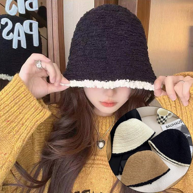 트렌드 양털 버킷햇 방한 모자 겨울 여성 벙거지모자 털모자