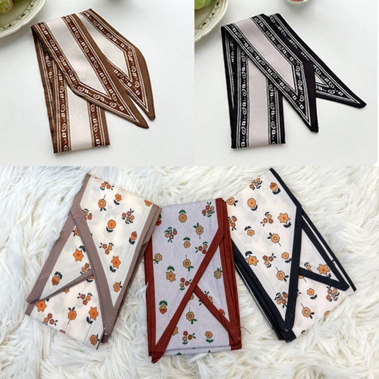 가을 플레르 실크 타이 스카프 머플러 헤어밴드 허리띠 봄 쁘띠 슬림 롱