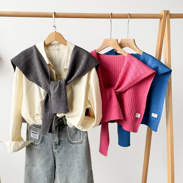 니트 아우터 숄웨어 숄더 어깨 숄 가디건 케이프 여성 데일리 포인트