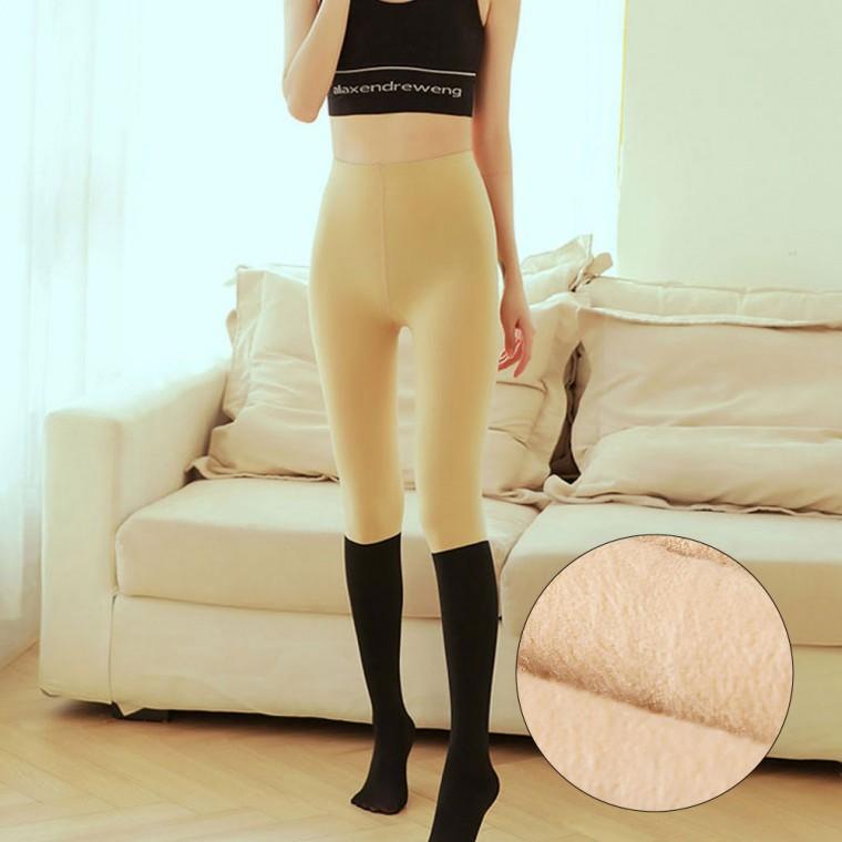 겨울용 쫀쫀하고 따뜻한 투톤 스타킹 방한용 기모안감 골프스타킹 여성