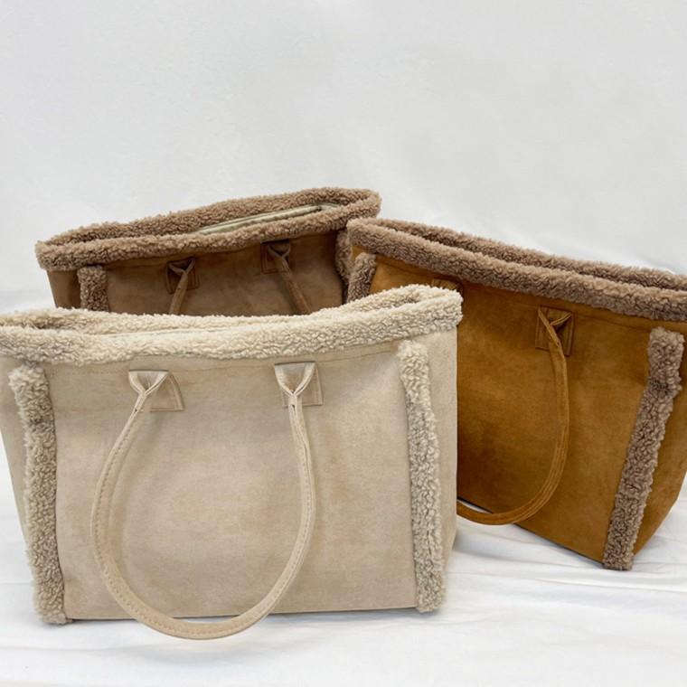 벨루아 무스탕 숄더백 여성 겨울 퍼 가방 겨울 스웨이드