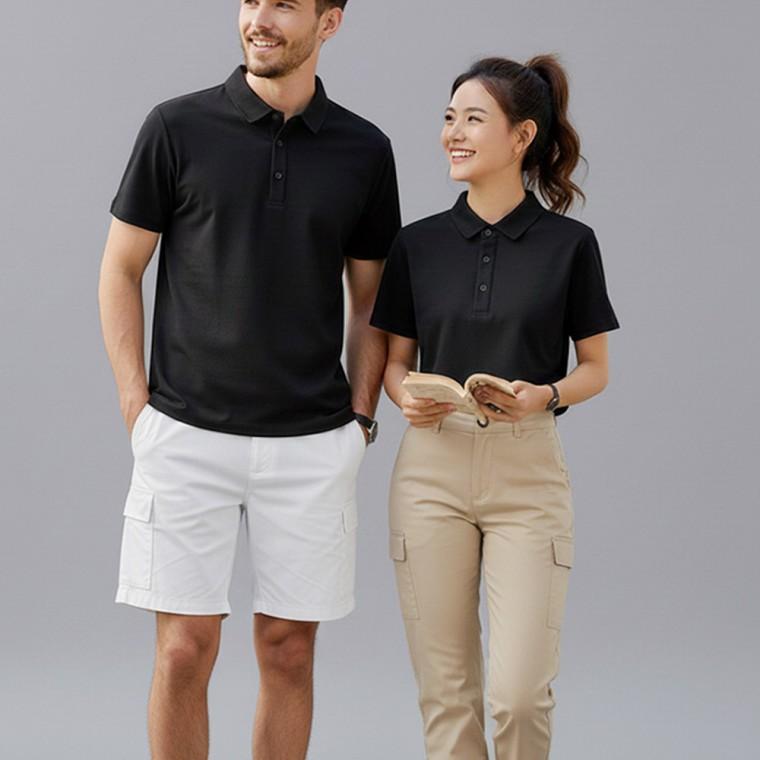 남여공용 모던 카라 데일리 반팔티 기본 무지 티셔츠 남성 여성 커플 골프 운동