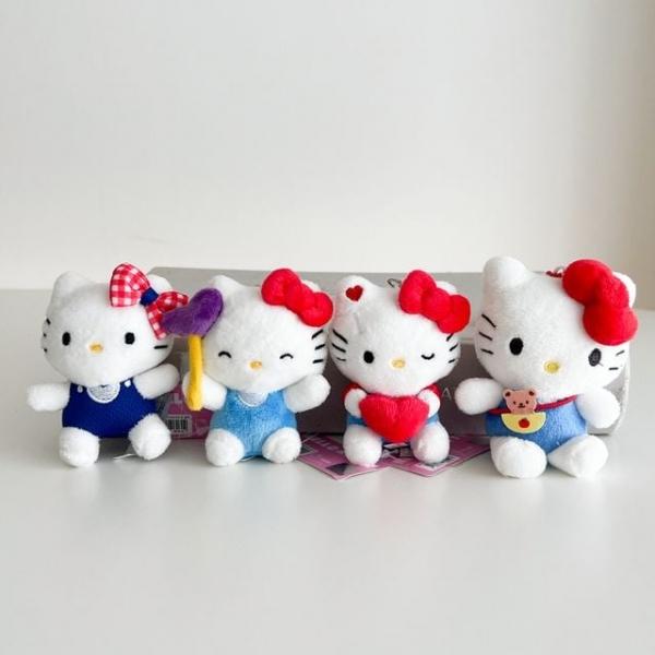 정품  하트리본 봉제인형 가방장식 키링 인형 8cm