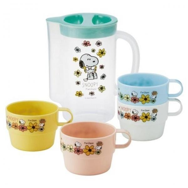 스케이터 피너츠 스누피 피크닉 컵세트 4단 캠핑