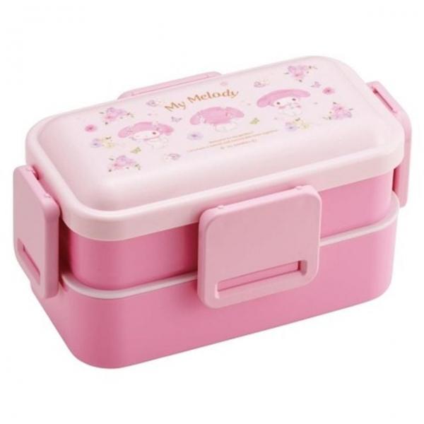 스케이터 마이멜로디 블라썸 돔형 2단 도시락 600ml 사면결착