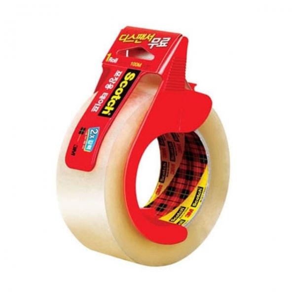 3M 포장용 투명 테이프+디스펜서 3615-100 48mm x 100m