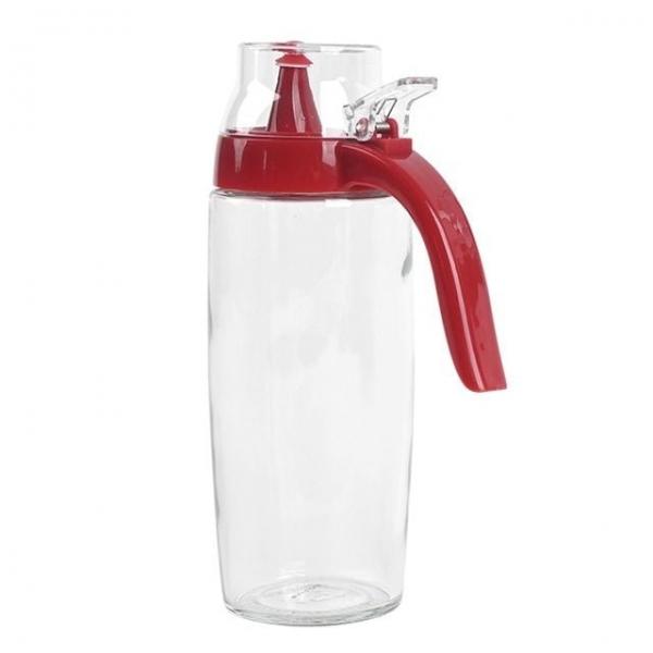 위생적인 유리 양념통 500ml (레드) 액체 조미료 소분 용기 소스병