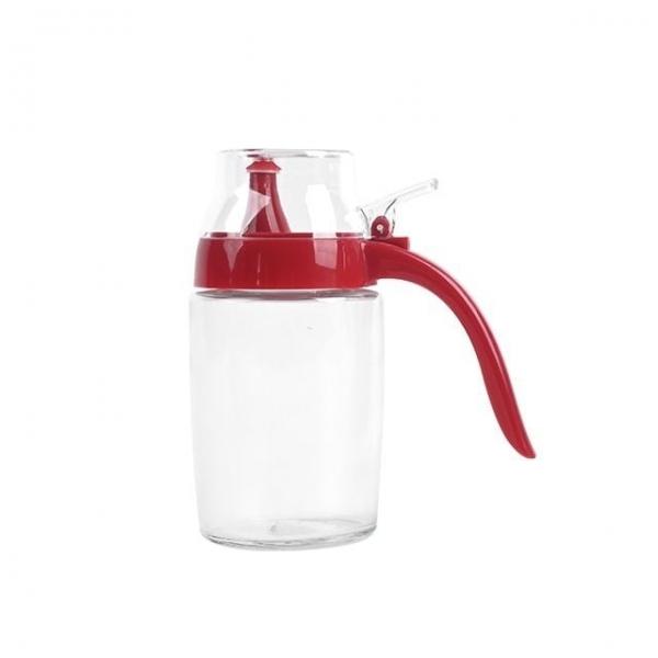 위생적인 유리 양념통 250ml (레드) 액체 조미료 소분 용기 소스병