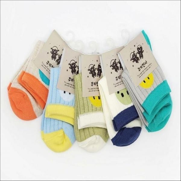 아동 양말 유아 키즈 스마일 삭스 데일리 5켤레 세트