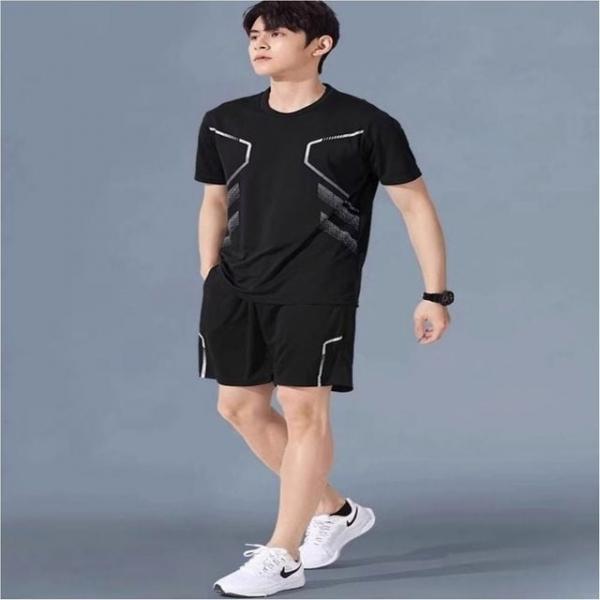남성 여름 운동복 상하의 세트 반팔 반바지 헬스복 3색