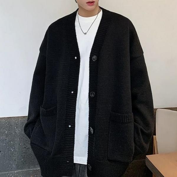 남성 에센셜 포켓 디테일 데일리 가디건