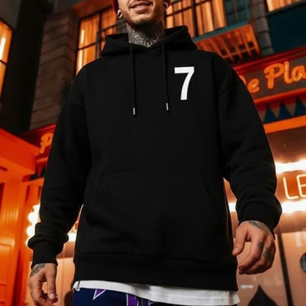 레터 남성 프린트 넘버 디테일 후디