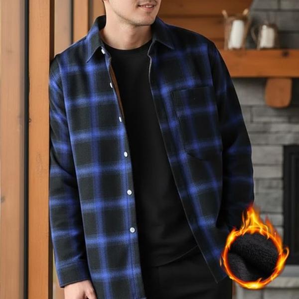 남성 웜 기모 오버핏 데일리 셔츠