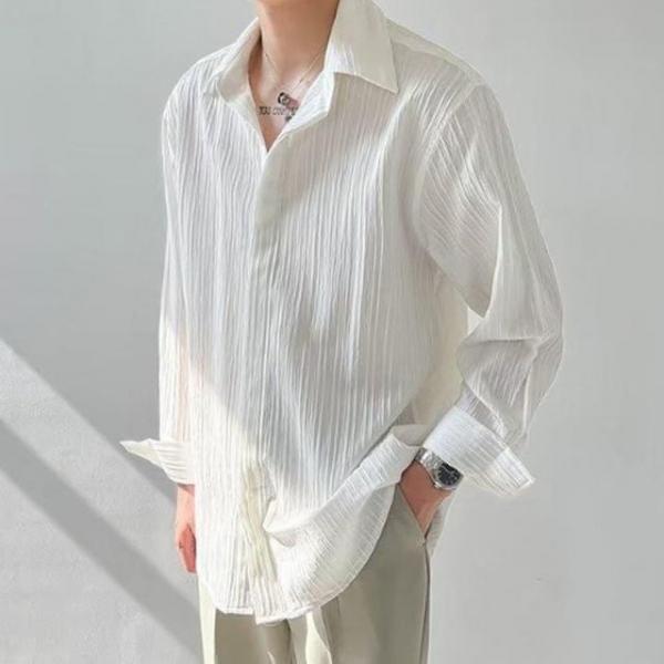 투컬러남성 세로 패턴 데일리 남성 셔츠