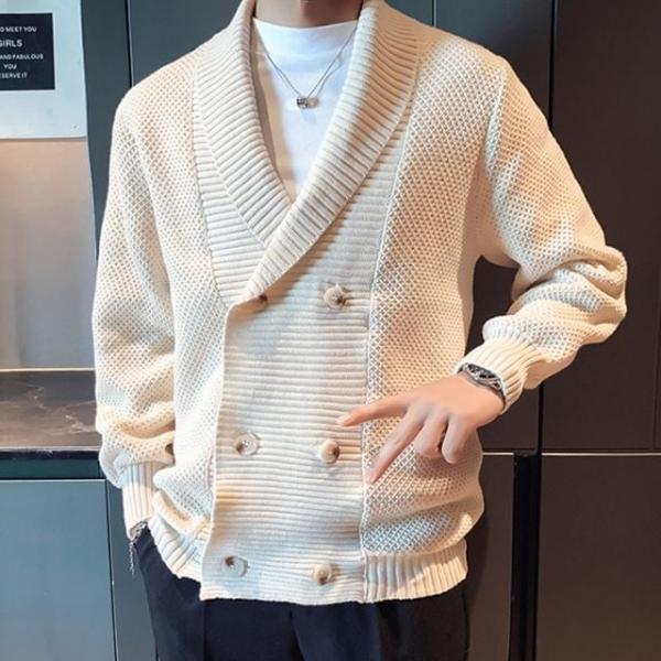 남자 데일리 카라넥 버튼 가디건 2color