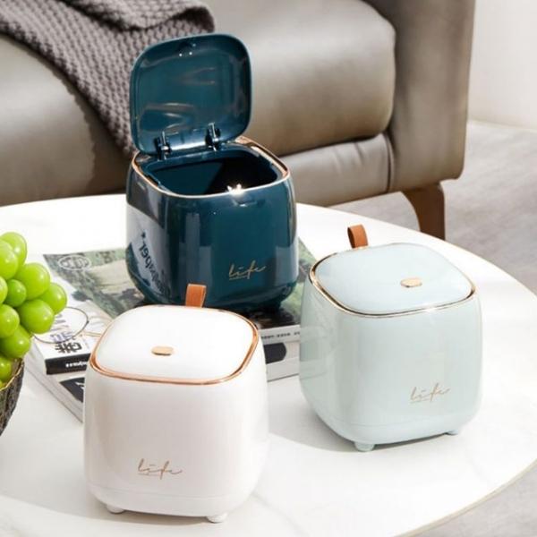 미니 원터치 쓰레기통 사무실 책상 화장대 휴지통