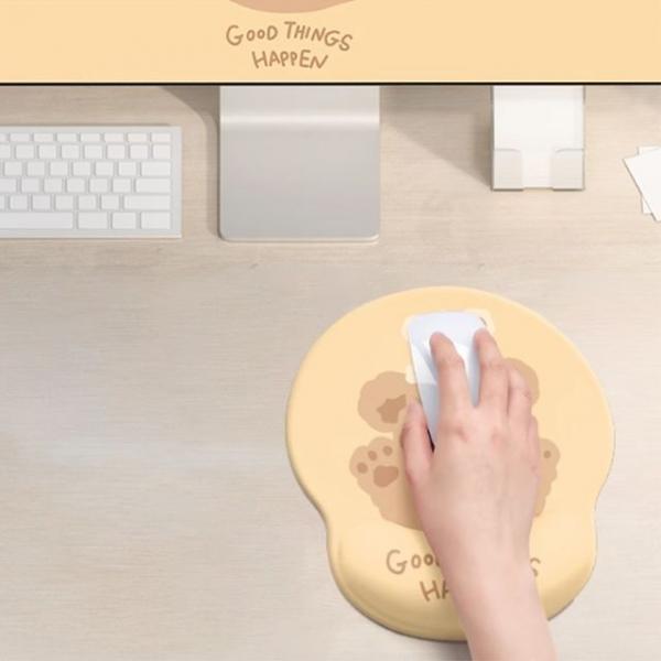 귀여운 곰돌이 쿠션 손목보호 마우스 패드