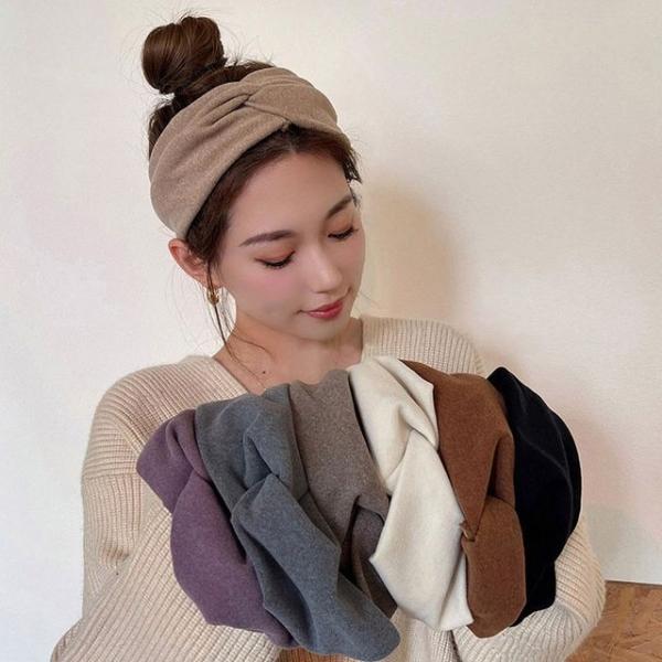 꼬임 패브릭 와이드 헤어밴드 패션 머리띠 반다나