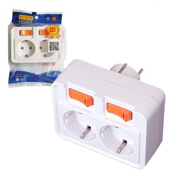 일신 (절전 2구 멀티콘센트) 30191 스위치부착 멀티탭