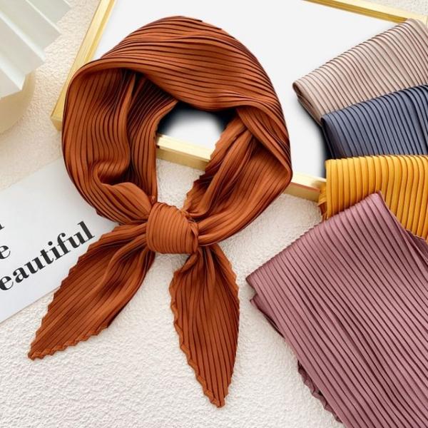 글로시 플 스카프 주름스카프 13종 공단 사각