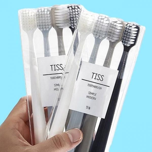 부드러운 미세모 성인 칫솔 4개 세트