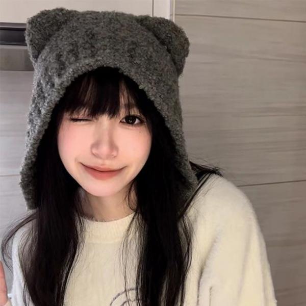 니트모자 곰돌이 비니 귀달이모자 팬션모자