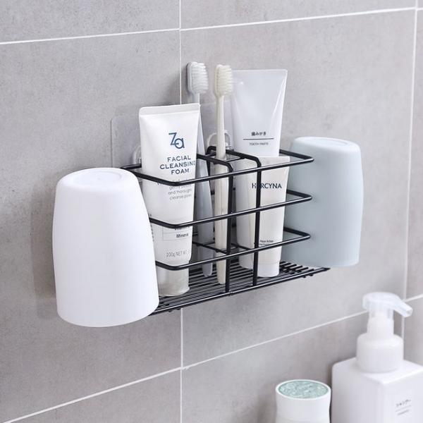 무타공 벽부착 모던 스틸 면도기 칫솔 꽂이 거치대