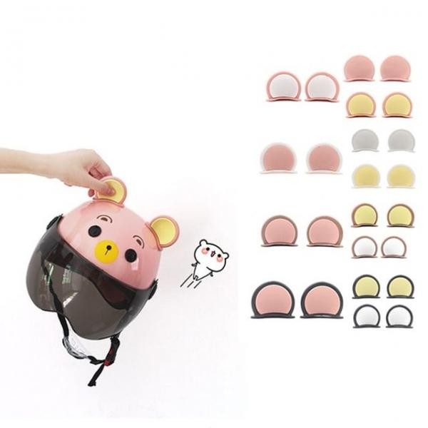 곰돌이귀 헬멧장식 세트 오토바이 귀여운 악세서리
