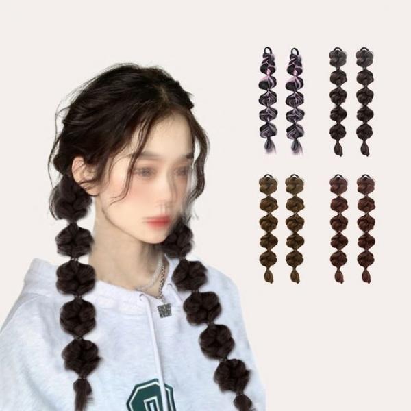 키밍 땋은 머리 부분가발 포니테일 코스프레 힙합