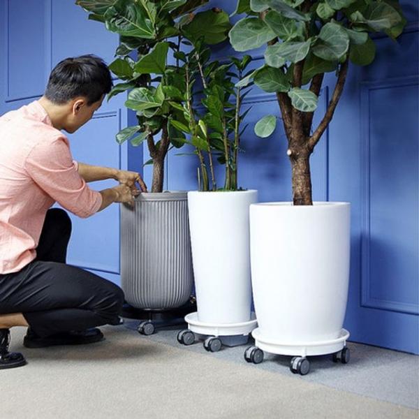 카페 홈가드닝 물받침 이동식 원형 화분받침대 소형