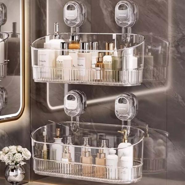 욕실 투명 수납함 물빠짐 정리함 무타공 다용도 수납