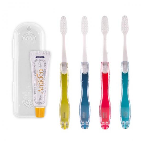 국산 휴대용 여행용 치약 접이식 칫솔 세트 슬림모